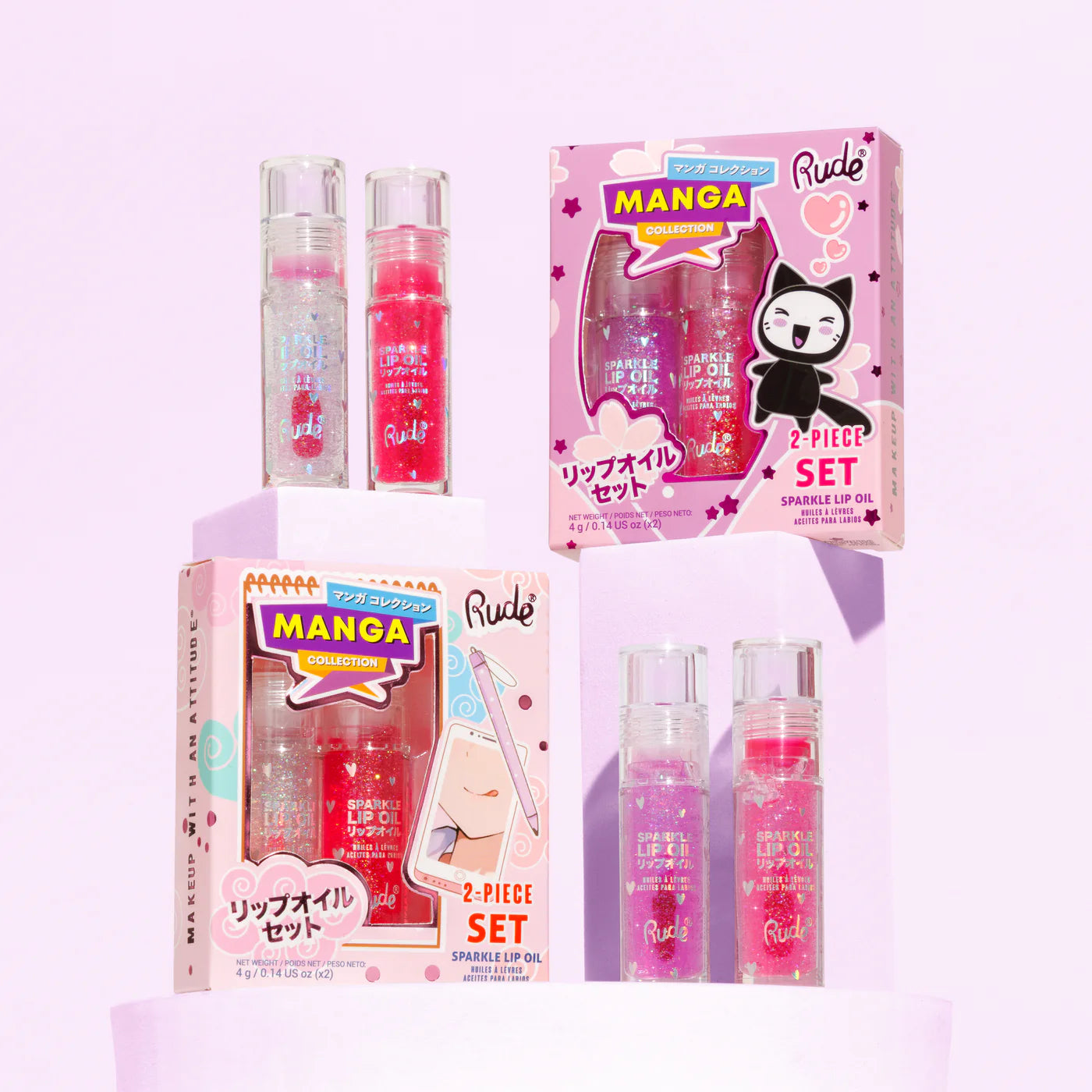 Lip Oil Set Rude Cosmetics -Strawberry