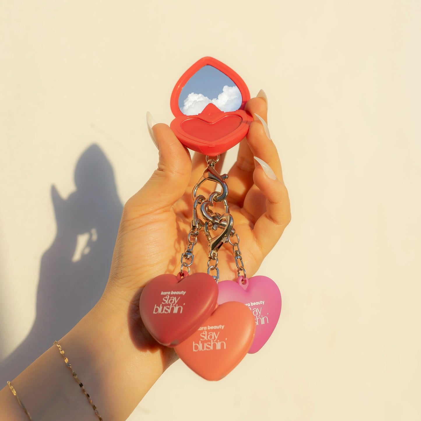Stay Blushin! Lip and Cheek Cream Blush Keychain -Flirty Flush