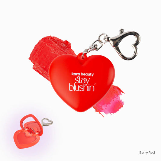 Stay Blushin! Lip and Cheek Cream Blush Keychain -Berry Red