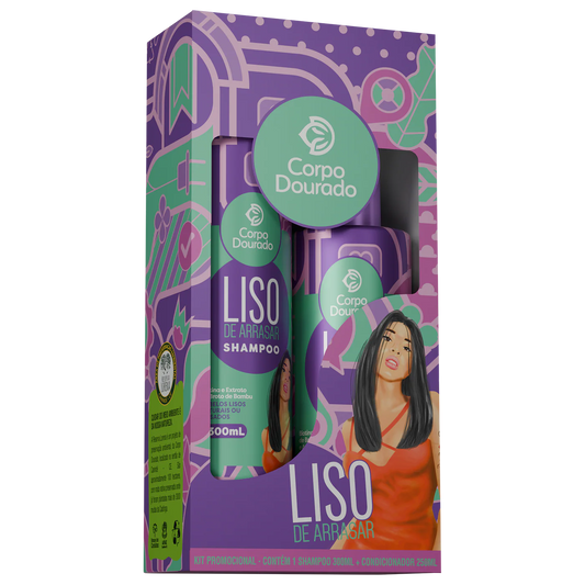 Corpo Dourado -Kit Shampoo + Acondicionador Liso de Arrasar
