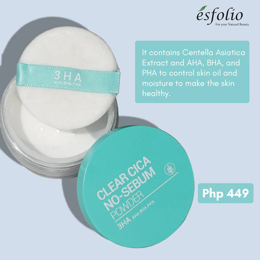 Polvo 3HA Clear Cica No-Sebum Esfolio