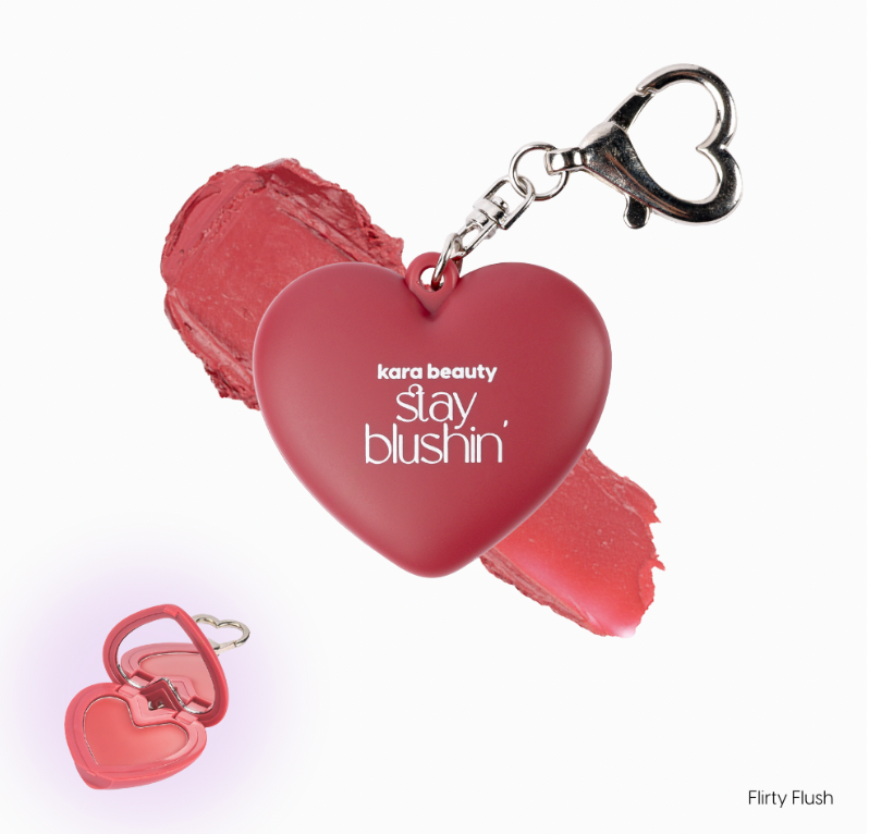 Stay Blushin! Lip and Cheek Cream Blush Keychain -Flirty Flush