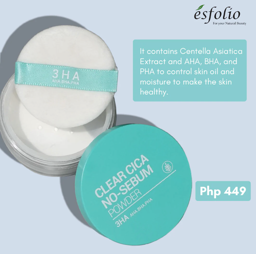 Polvo 3HA Clear Cica No-Sebum Esfolio